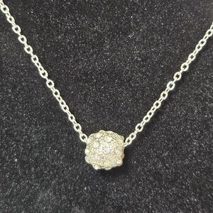 New York & Company Rhinestone Ball Necklace 15-18"